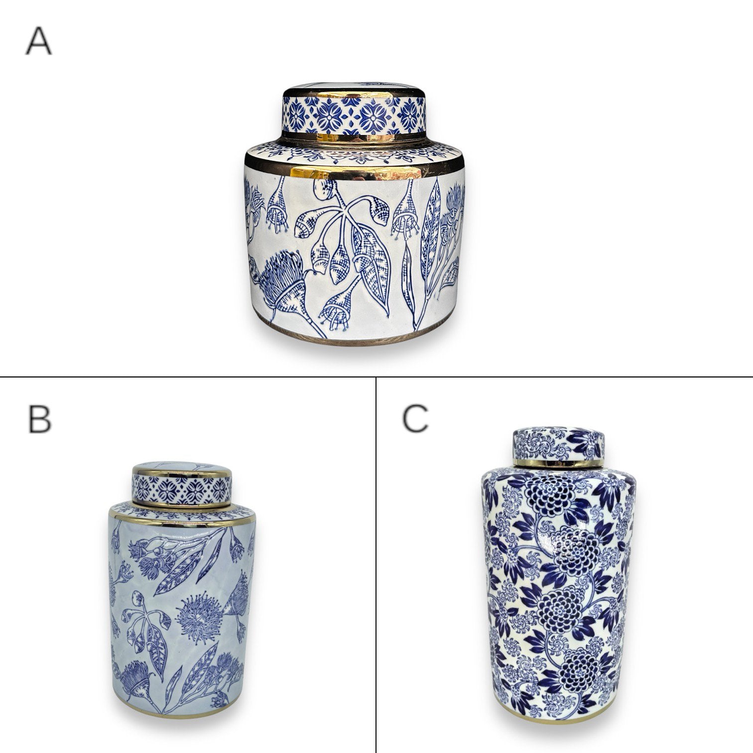 Blue and White Porcelain Flower Vase (C-style)