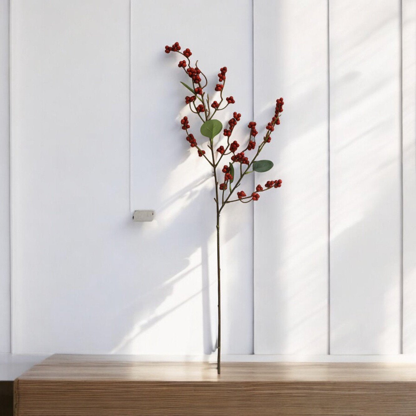 Rode Vrucht | Zijden kunstbloem | Lengte 83cm 1pcs