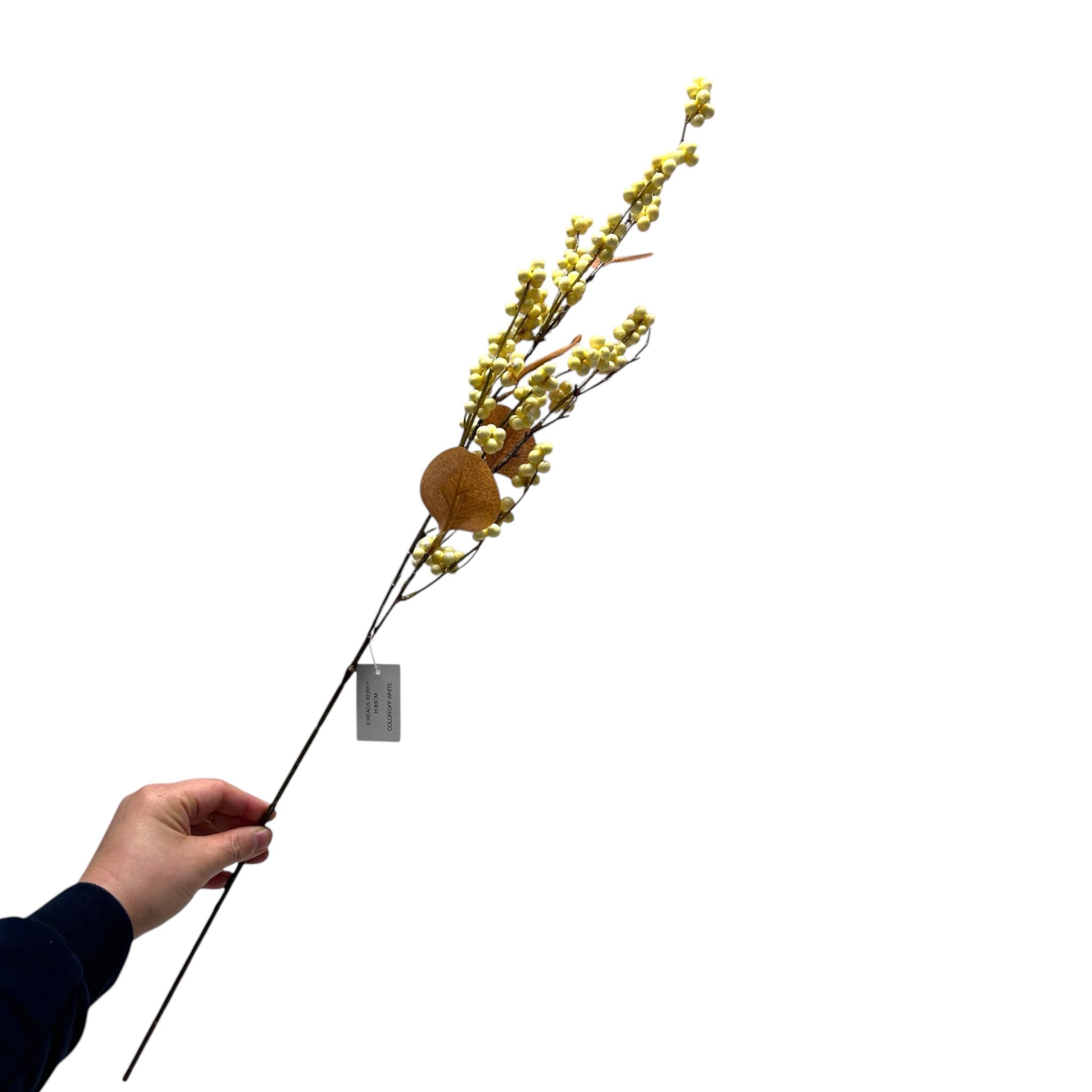 Wit Vrucht | Zijden kunstbloem | Lengte 83cm 1pcs