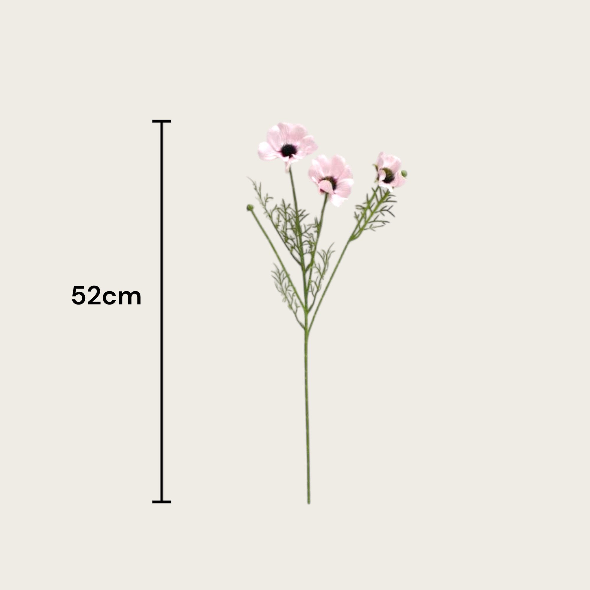 3D real touch chrysanthemum pink | Zijden kunstbloem | Lengte 52cm 1pcs