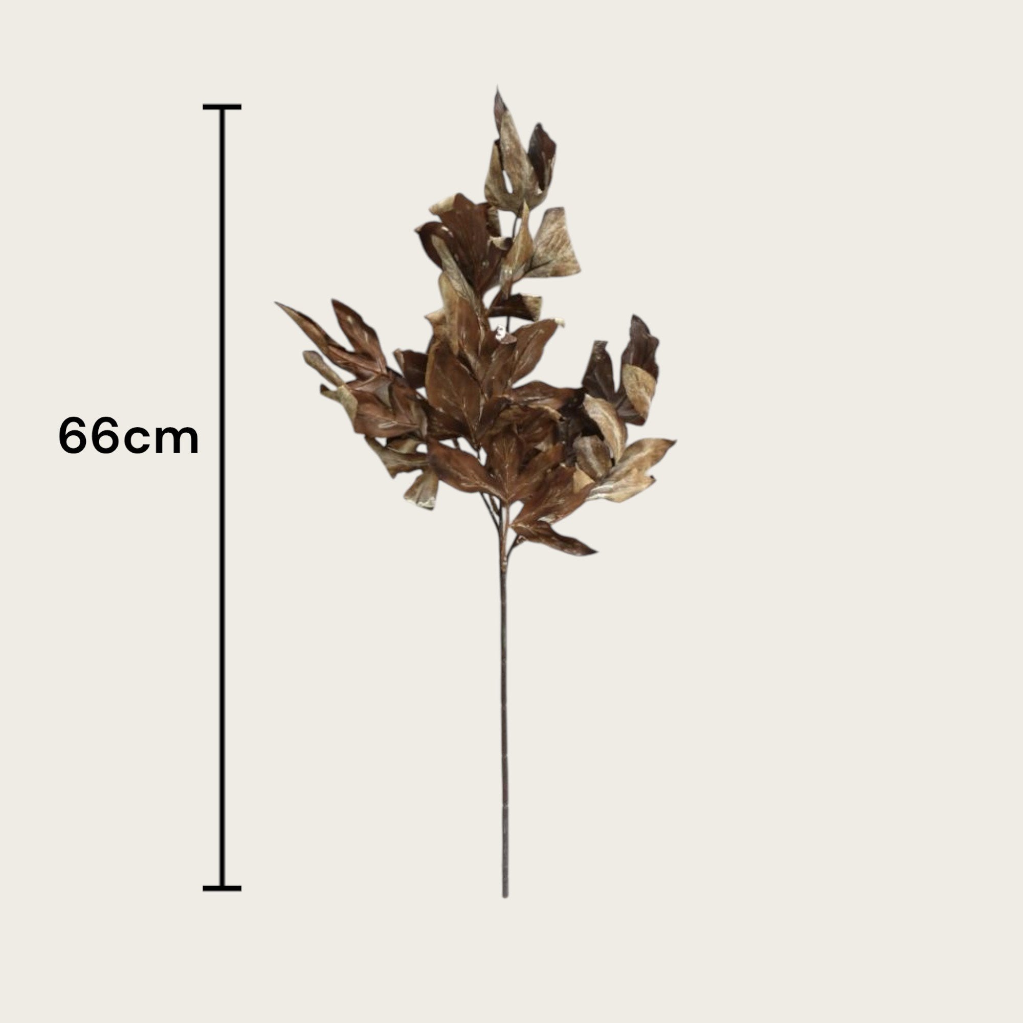 Herfstserie brown bladeren | Zijden kunstbloem | Lengte 66cm 1pcs