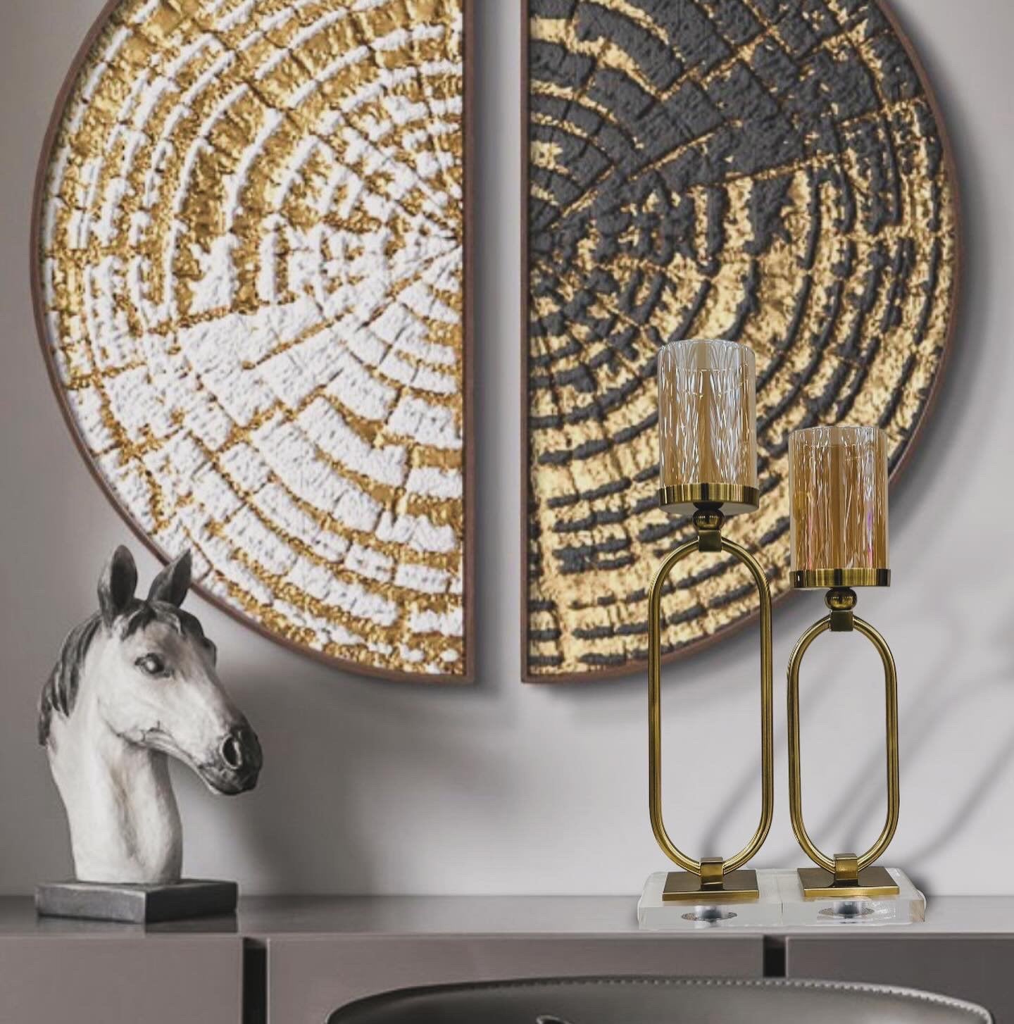 KANDELAAR | GLAS | GOUD ZH01 Big