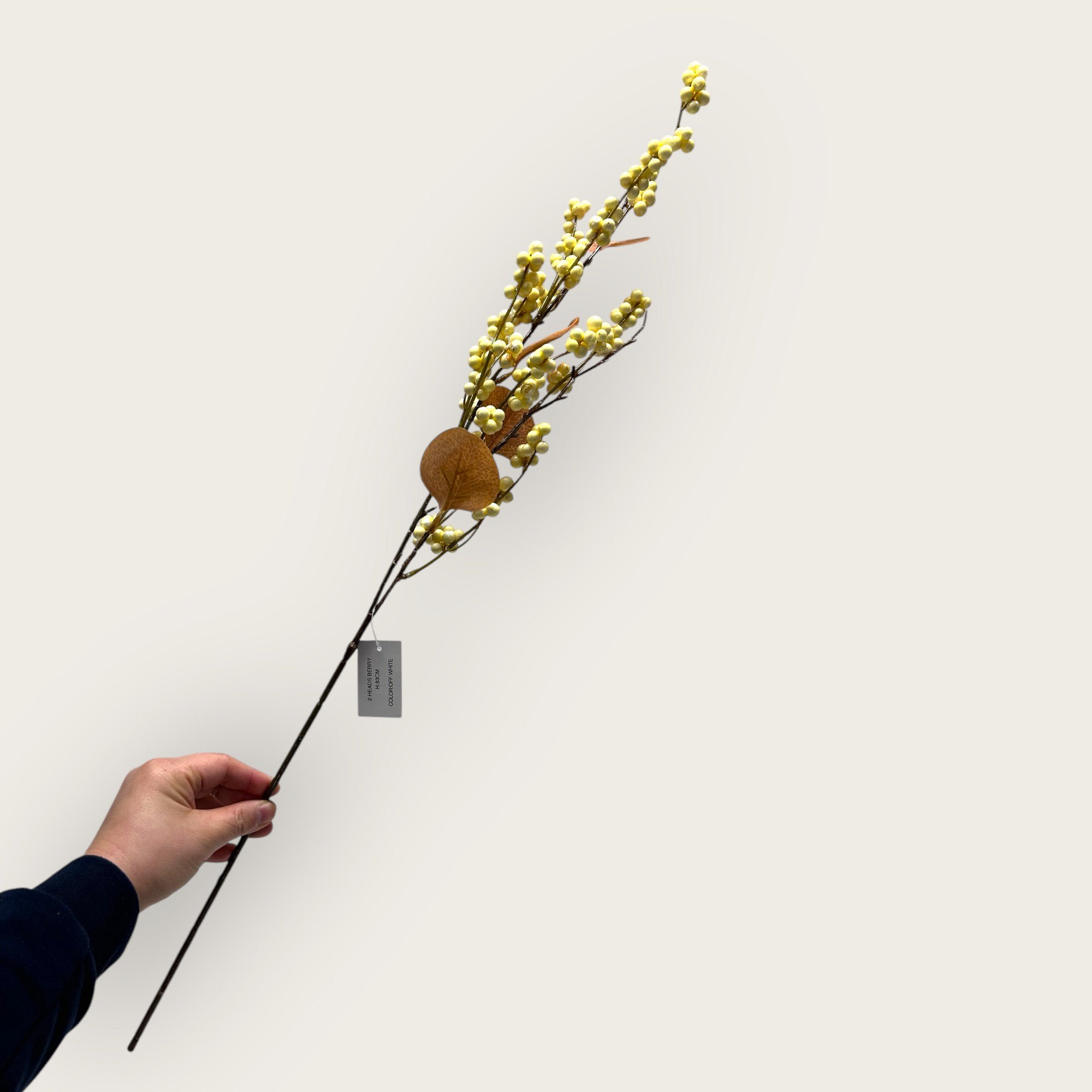 Wit Vrucht | Zijden kunstbloem | Lengte 83cm 1pcs
