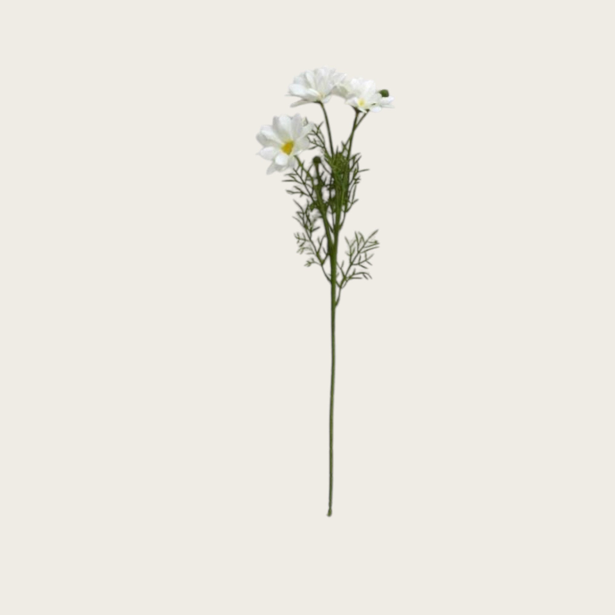 3D real touch chrysanthemum white | Zijden kunstbloem | Lengte 52cm 1pcs