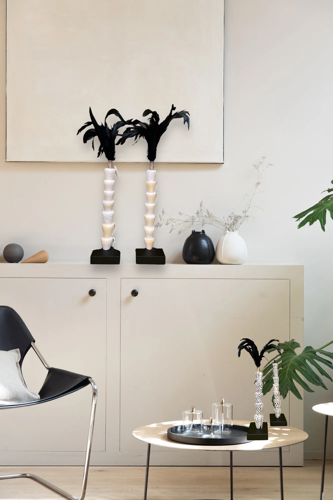 Papua white shell with veren on stand(7 shell)