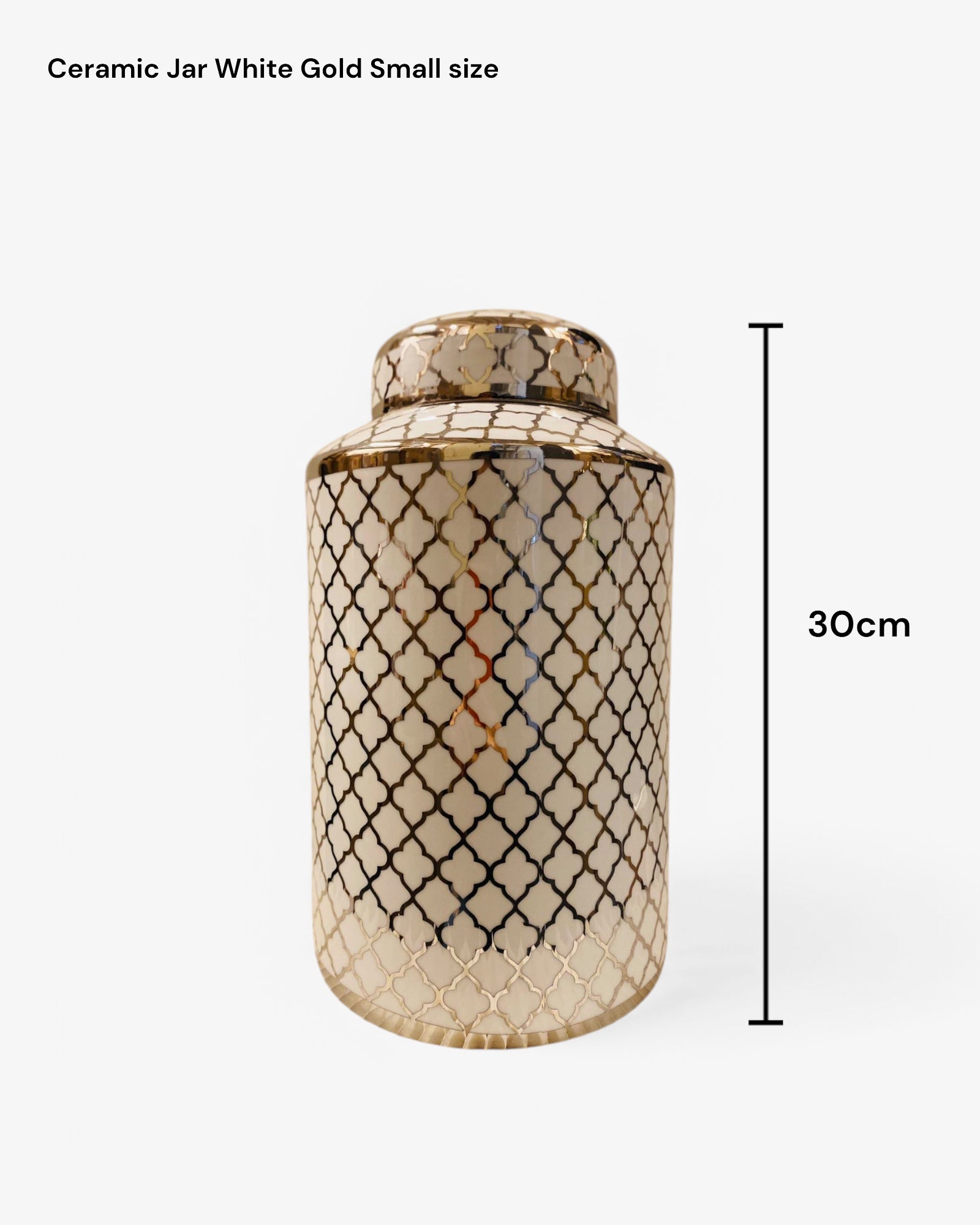 Ceramic jar white gold (Small size:H*30 W*15)
