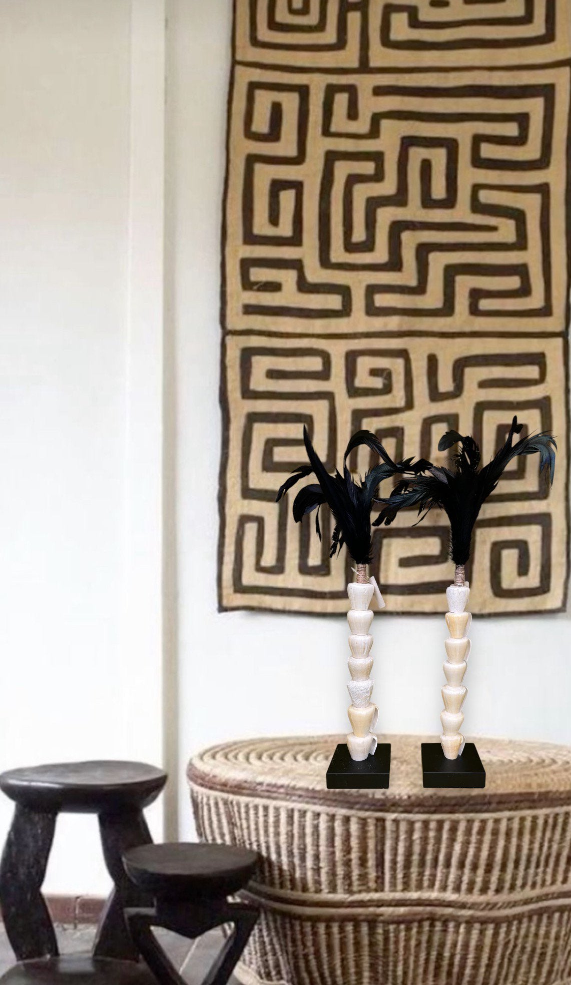 Papua white shell with veren on stand(7 shell)