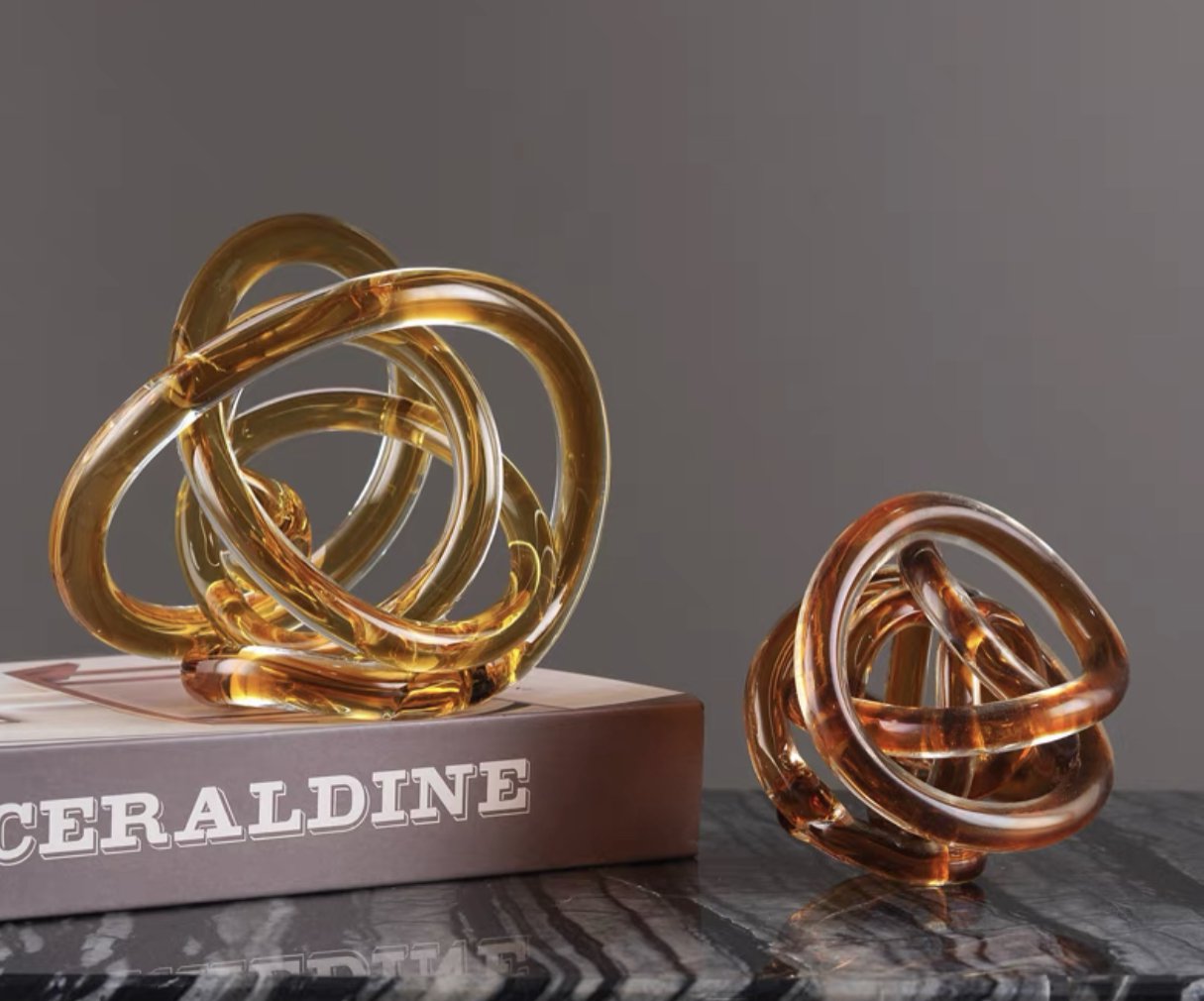 Yellow Glass knot(L :16cm)