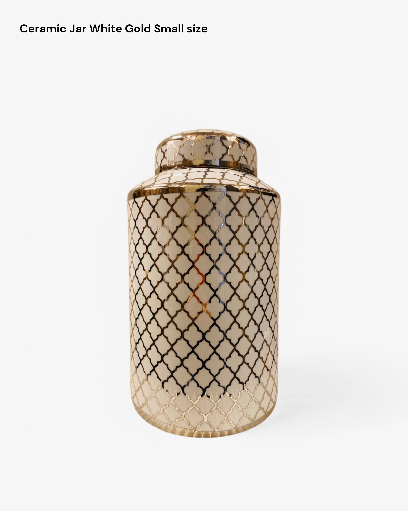 Ceramic jar white gold (Small size:H*30 W*15)