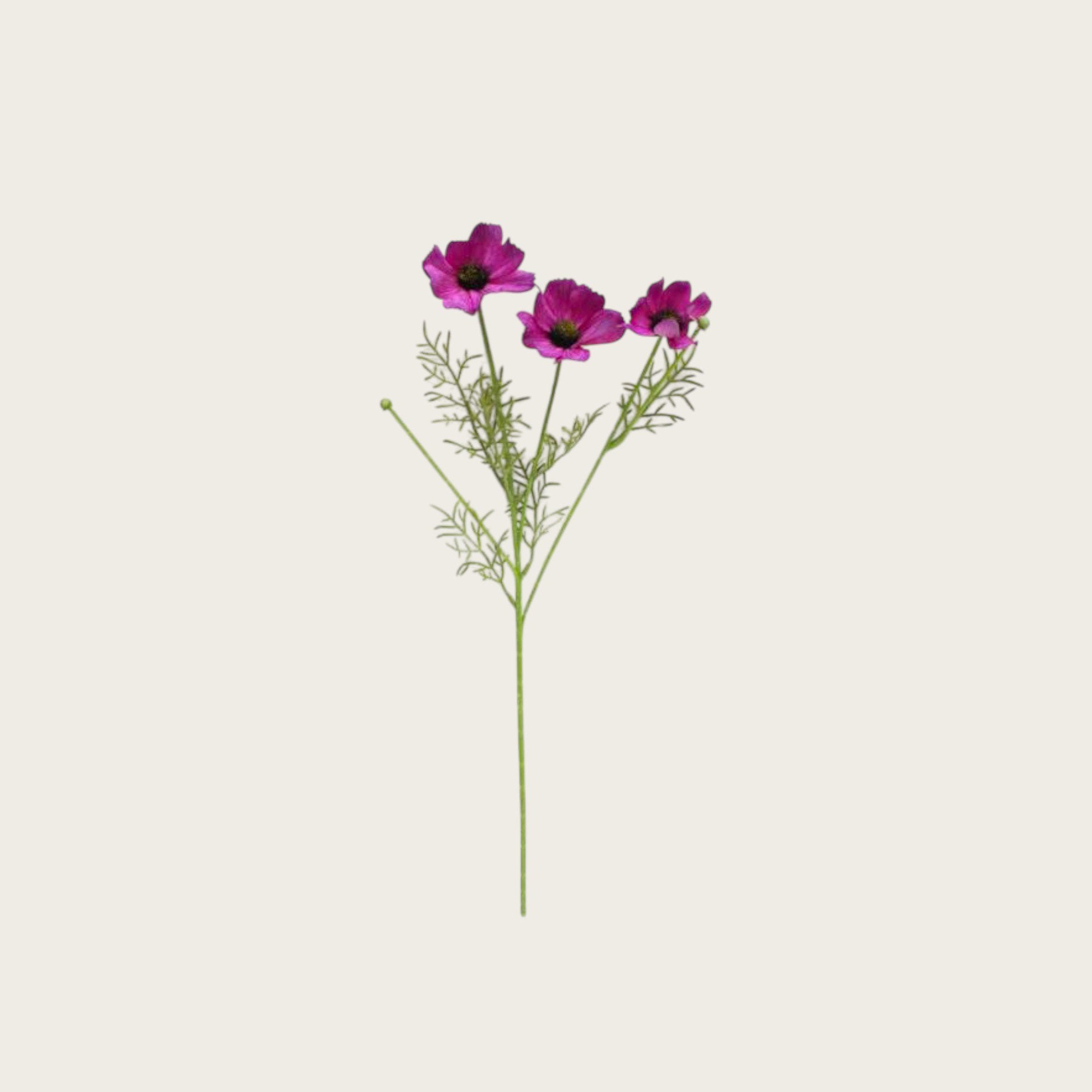 3D real touch chrysanthemum purple | Zijden kunstbloem | Lengte 52cm 1pcs