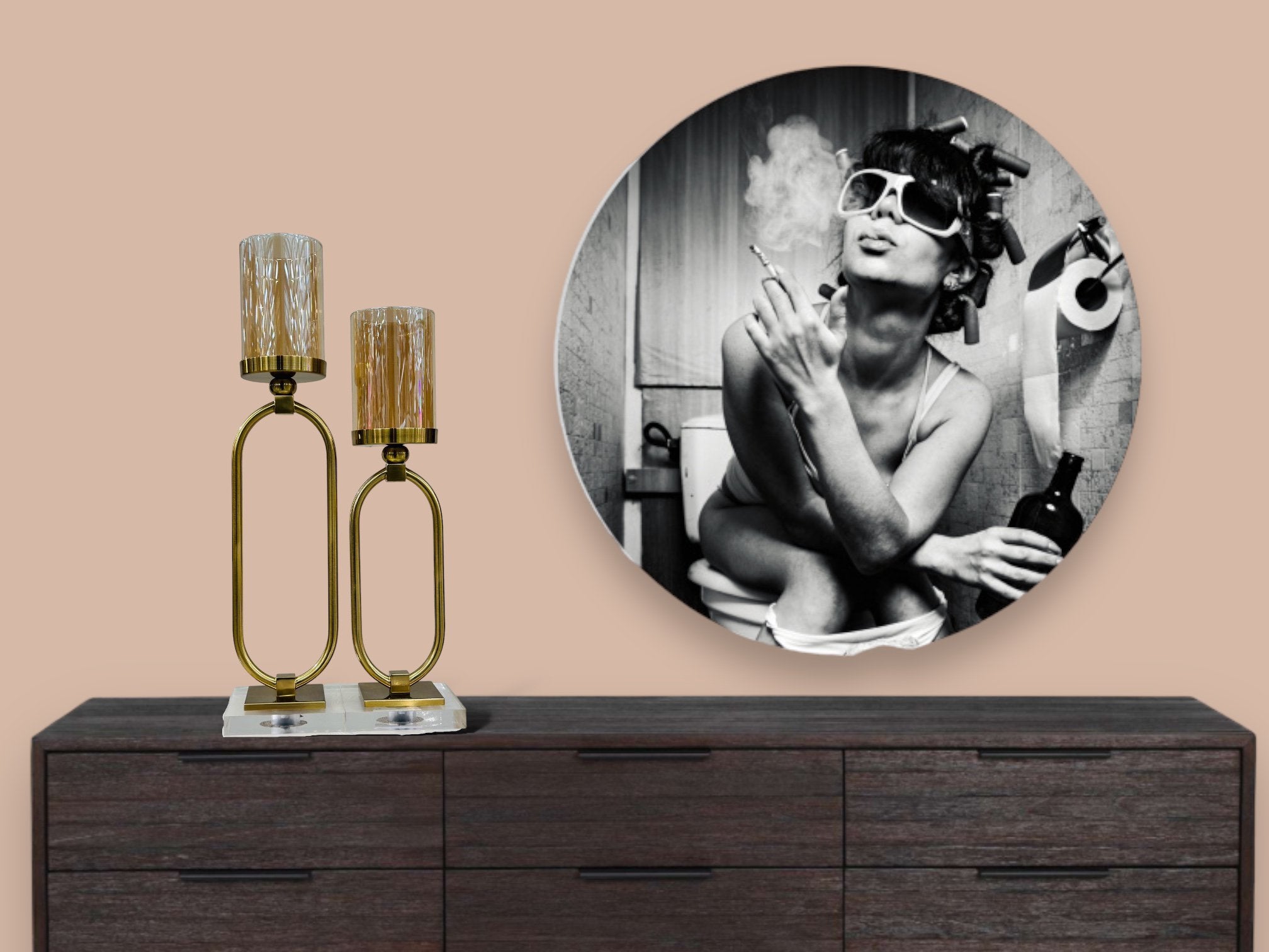 KANDELAAR | GLAS | GOUD ZH01 Big