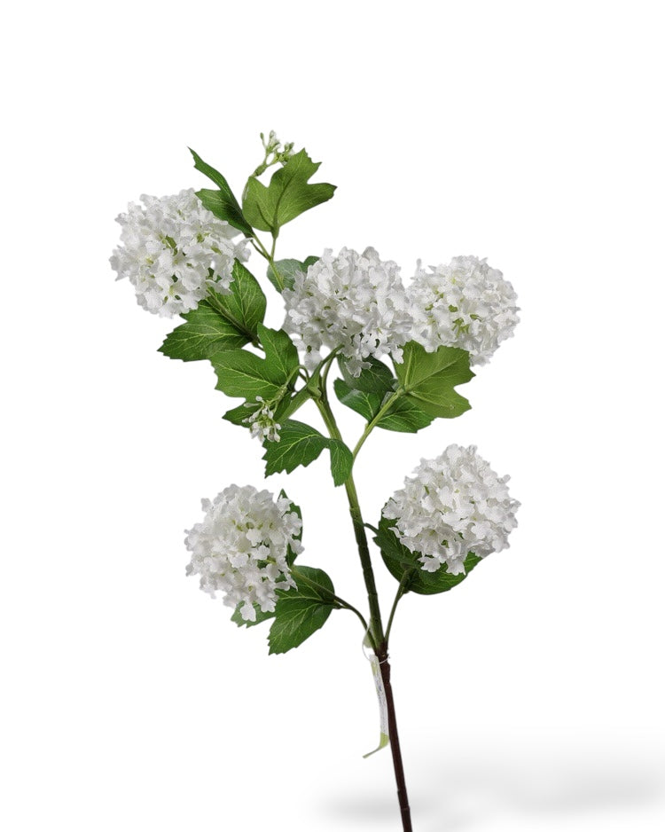 Six headed white hydrangea-03 | Zijden kunstbloem | Lengte 75cm 1pcs)