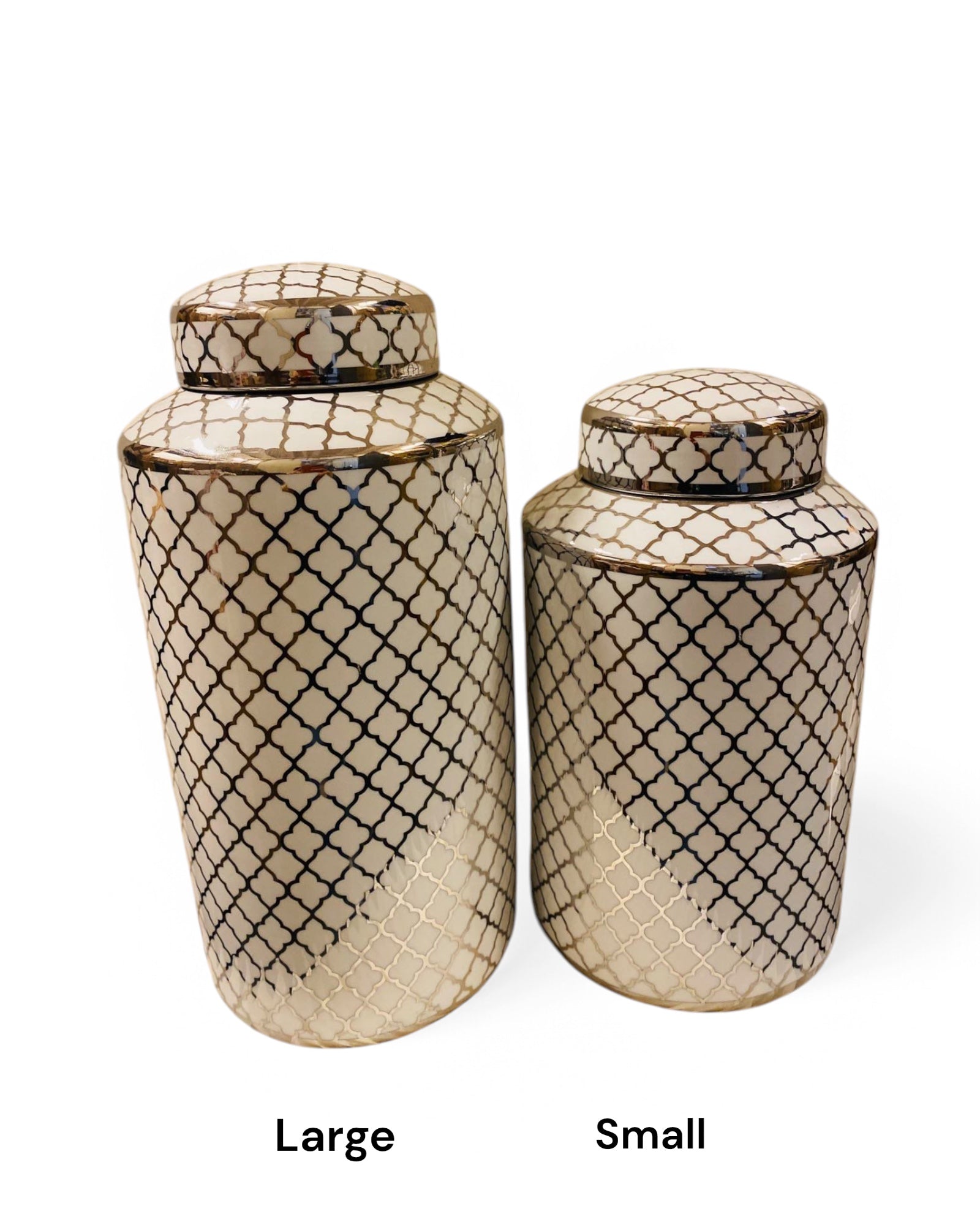 Ceramic jar white gold (Big size:H*35 W*15)