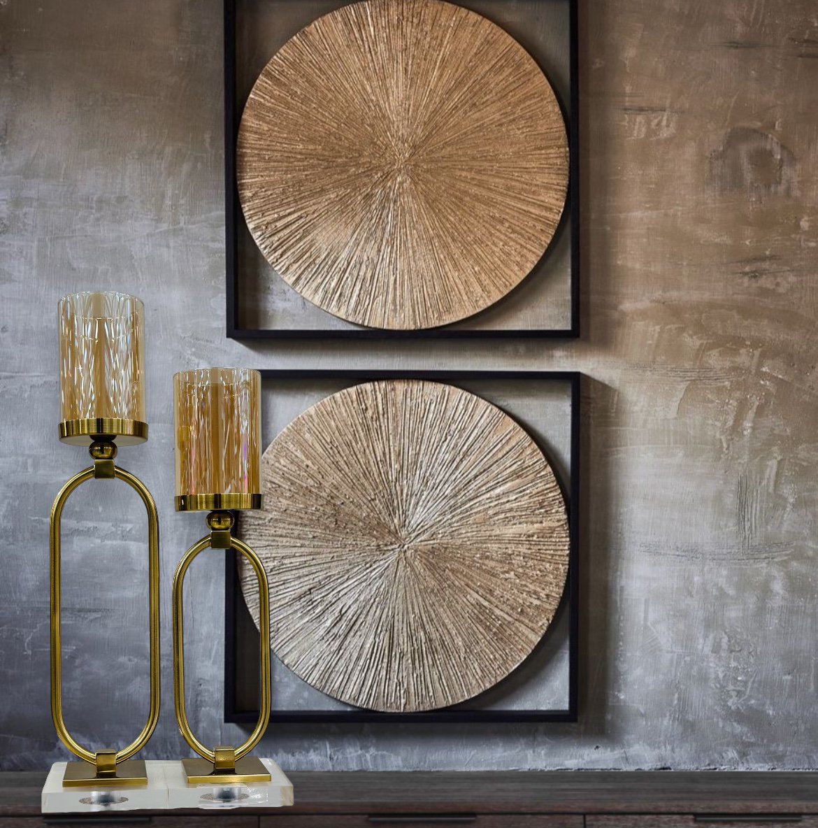 KANDELAAR | GLAS | GOUD ZH01 Big