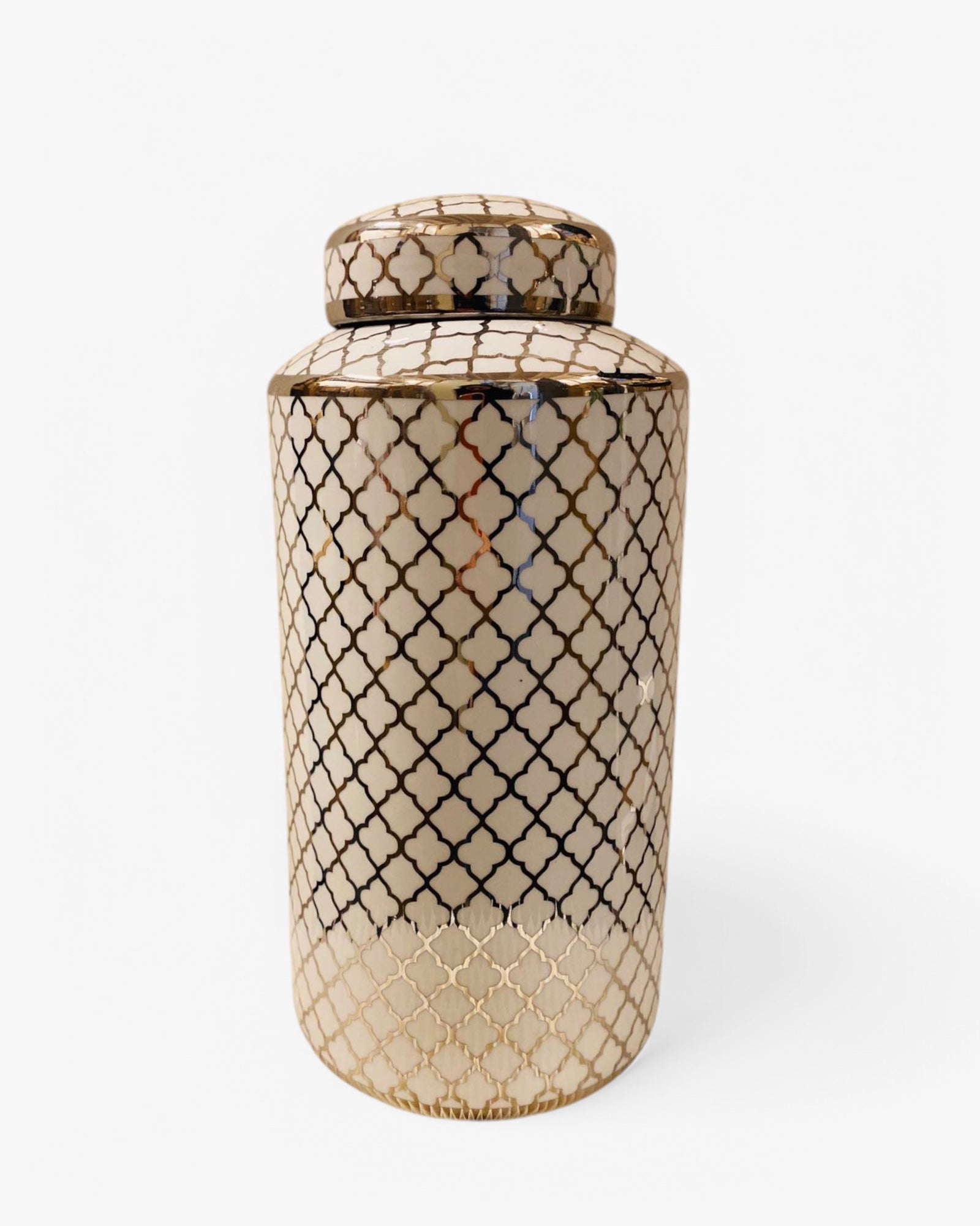Ceramic jar white gold (Big size:H*35 W*15)