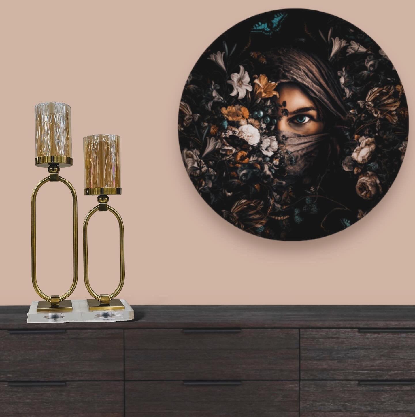 KANDELAAR | GLAS | GOUD ZH01 Big
