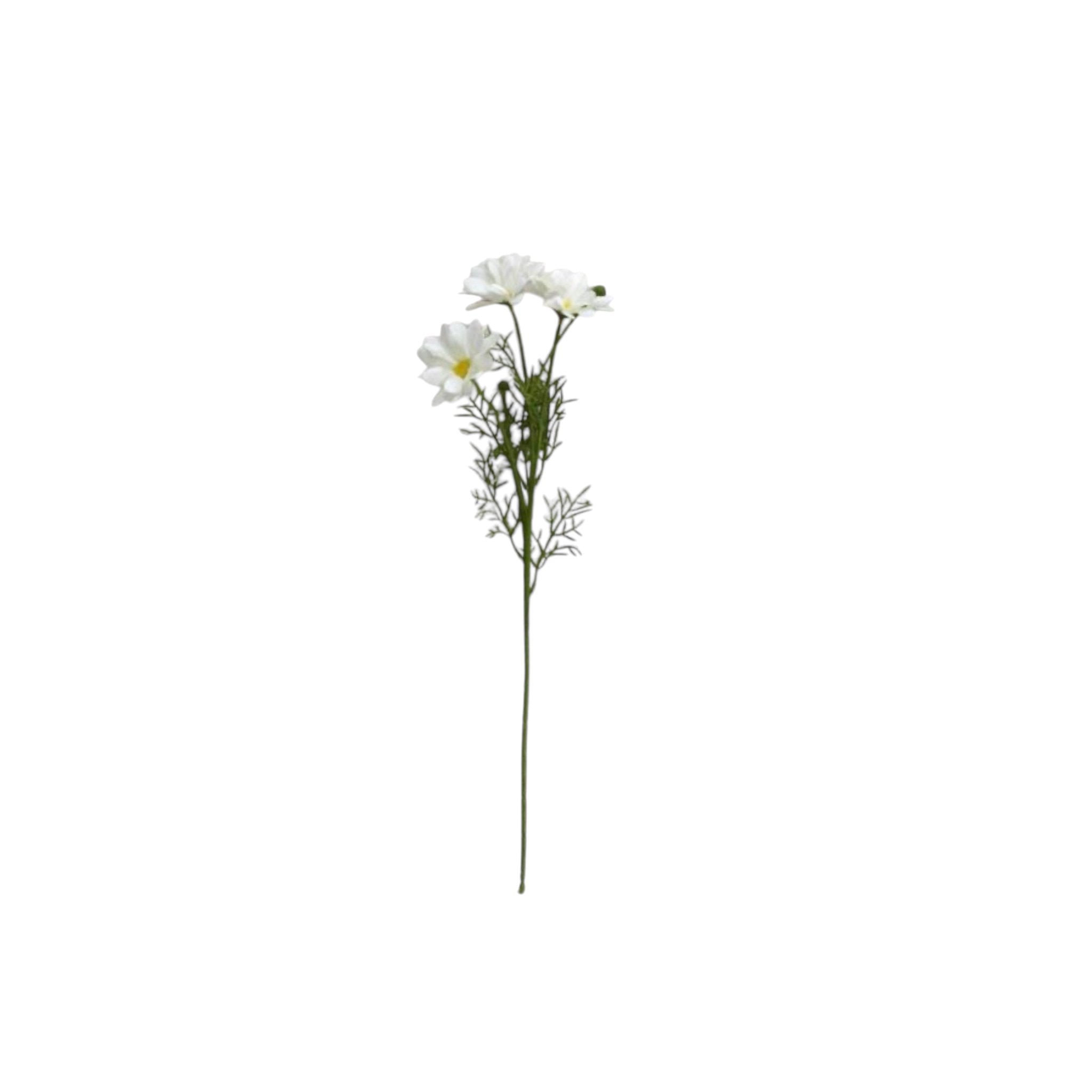 3D real touch chrysanthemum white | Zijden kunstbloem | Lengte 52cm 1pcs