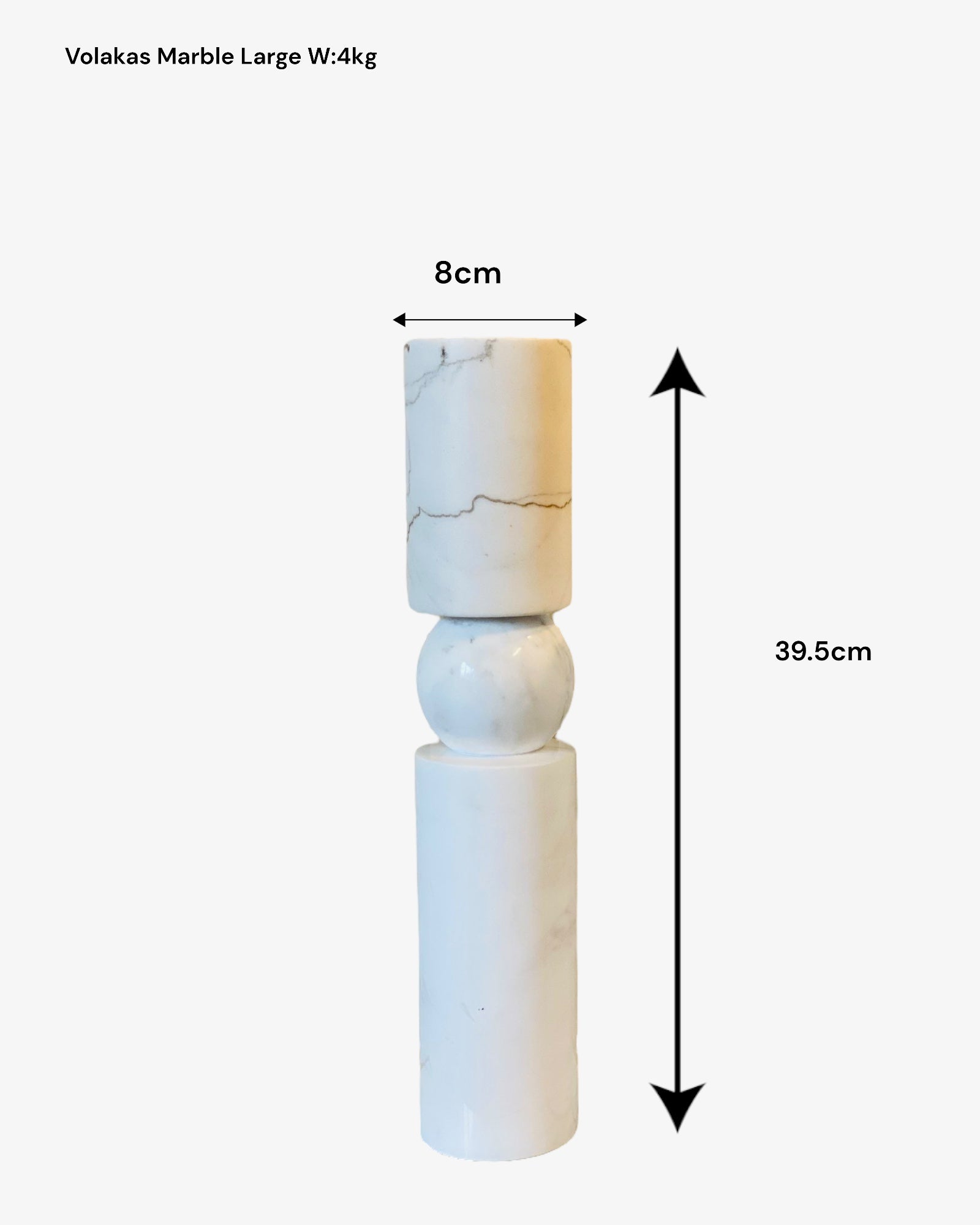 KANDELAAR | MARBLE | WHITE L H39.5cm*W8cm D 8cm Reversible for flower arrangement