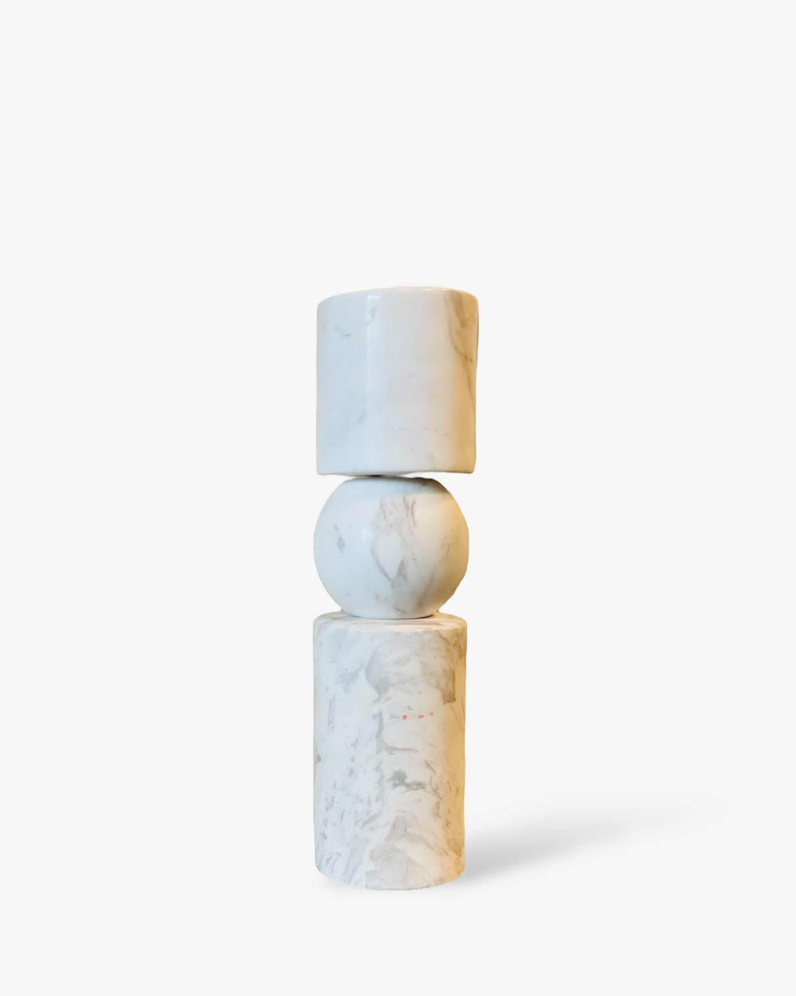 KANDELAAR | MARBLE | WHITE M H29.5cm*W8cm D 8cm Reversible for flower arrangement