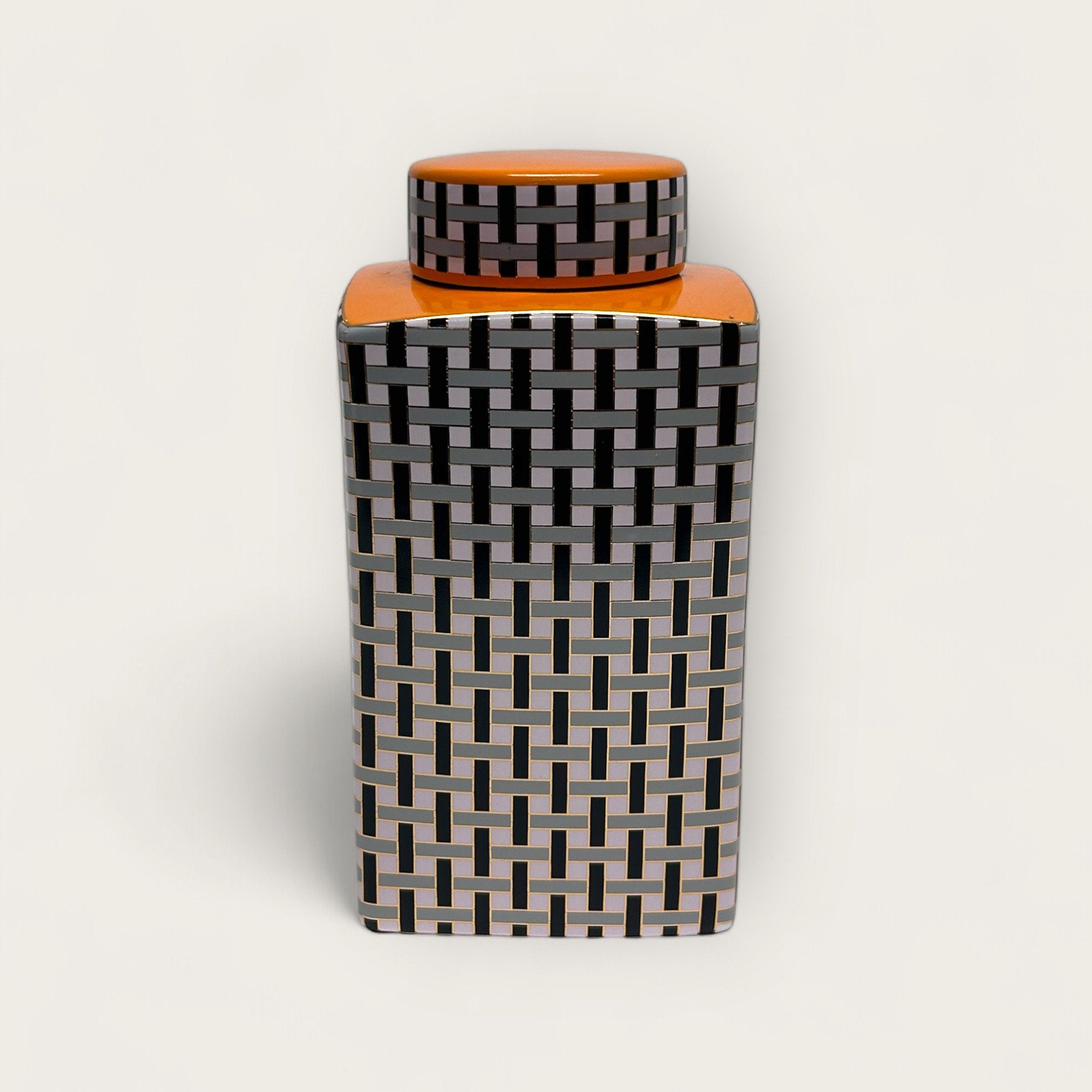 Orange canister with Lid B style