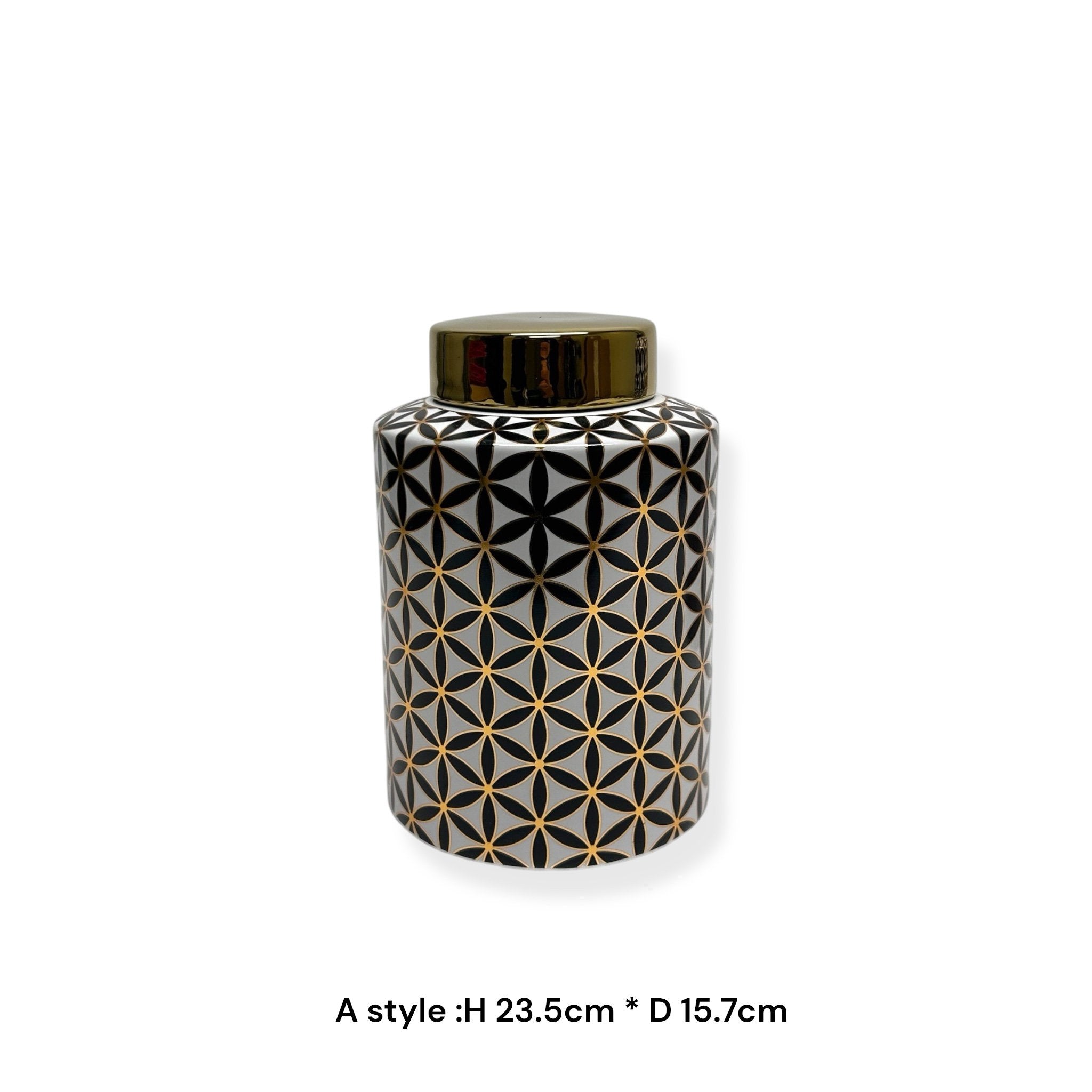 Golden Canister with Six Leaf Clover A style