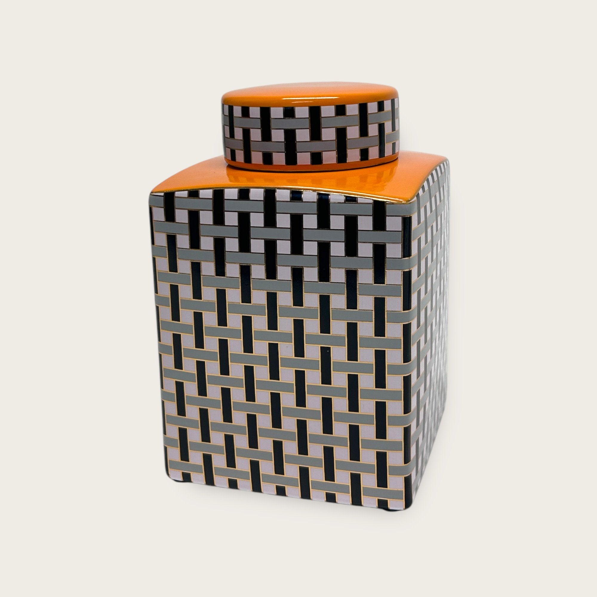 Orange canister with Lid A style