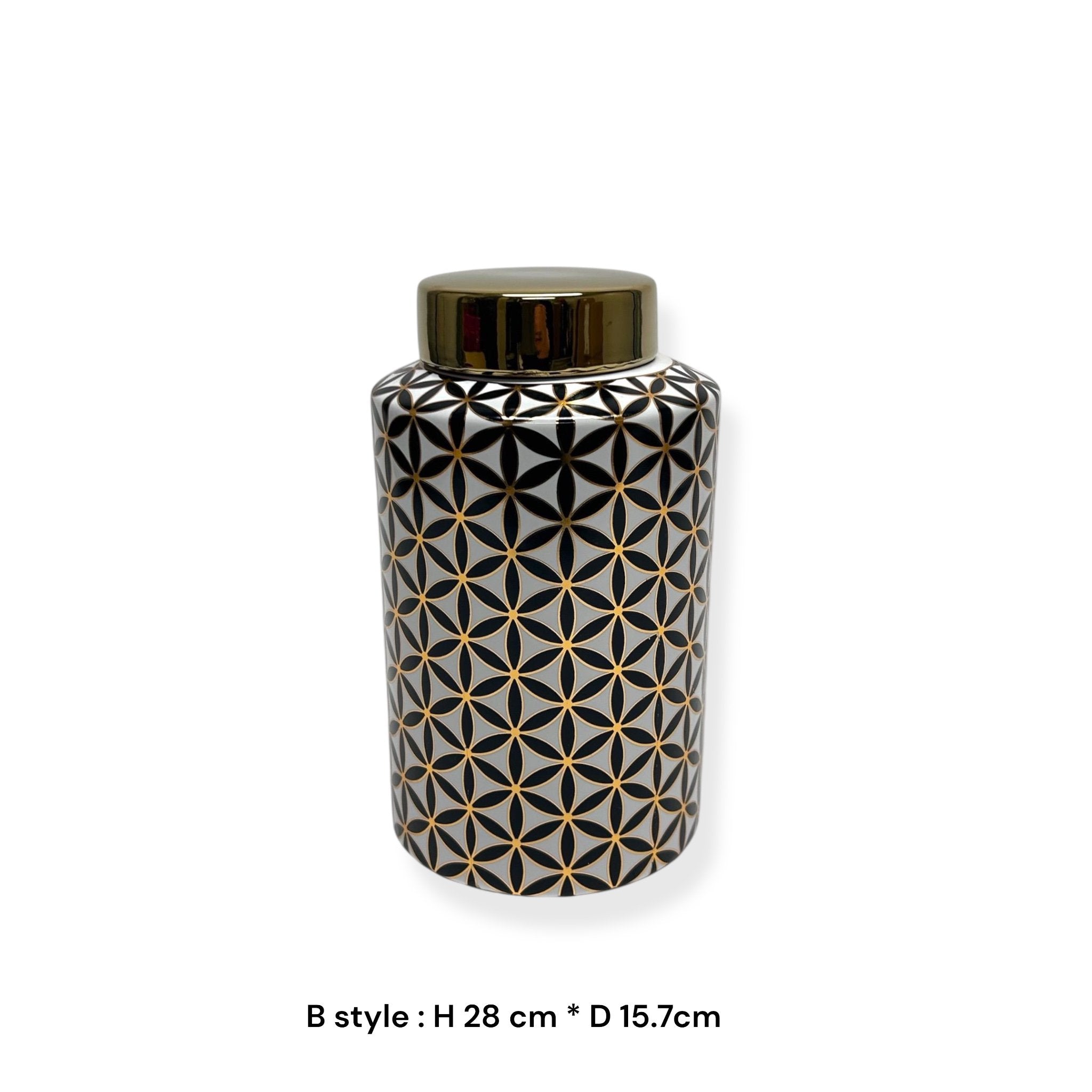 Golden Canister with Six Leaf Clover B style