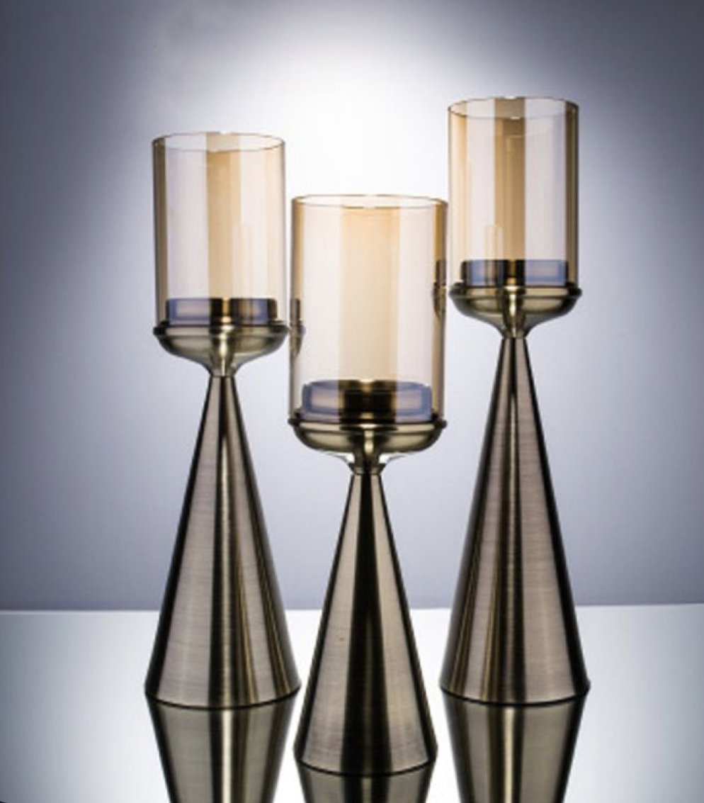 KANDELAAR | GLAS | GOUD 10045 middel